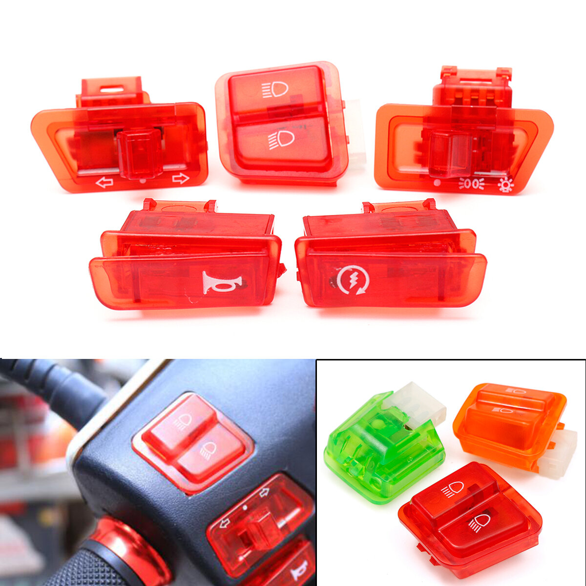 TURN SIGNAL HEADLIGHT HORN IGNITION START DIMMER SWITCH SET GY6 CHINESE SCOOTER 