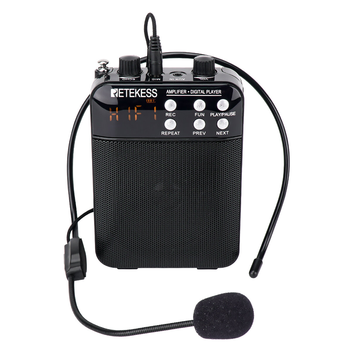 Retekess TR619 Megaphone Portable 3W FM Recording Voice Amplifier Teacher Microphone Speaker With Mp3 Player FM Radio Re