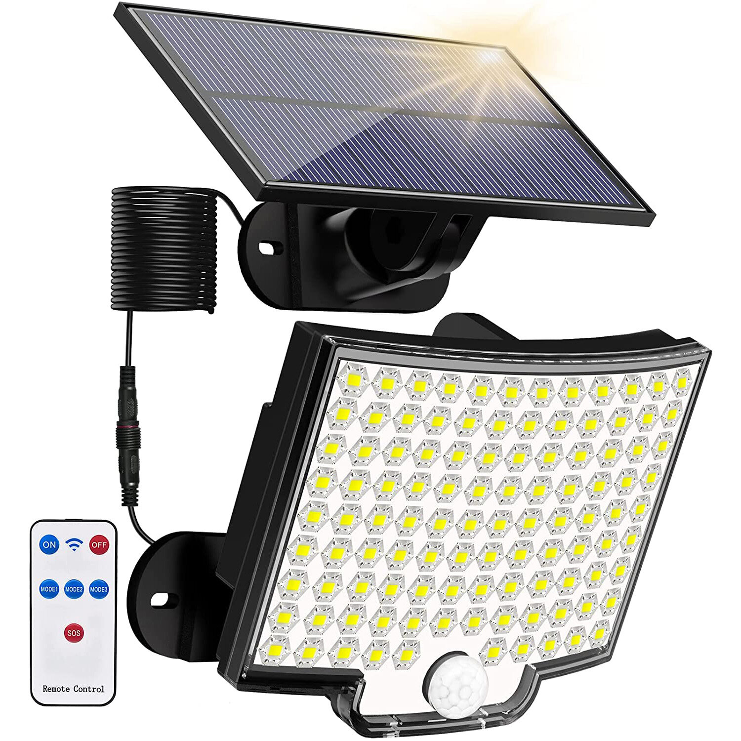 

Solar Light Outdoor 106 LED Super Bright Motion Sensor Solar Strong Power LED Garden Wall Lamp IP65 Waterproof 4 Working