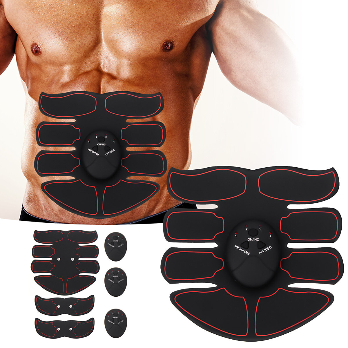 

6-режимный набор стимуляторов мышц живота ABS EMS Trainer Body Фитнес USB аккумуляторная оборудование для коррекции фигу