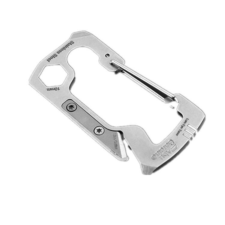 Multifunctional EDC Buckle Tool D-shaped Stainless Steel Hiking Climbing Carabiner Hook Outdoor Survival Tools
