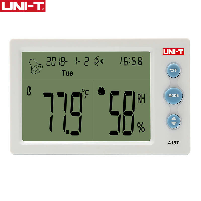 

UNI-T A13T Indoor Temperature and Humidity Meter with Date and Time Display Accurate Measures Wide Application Flexible
