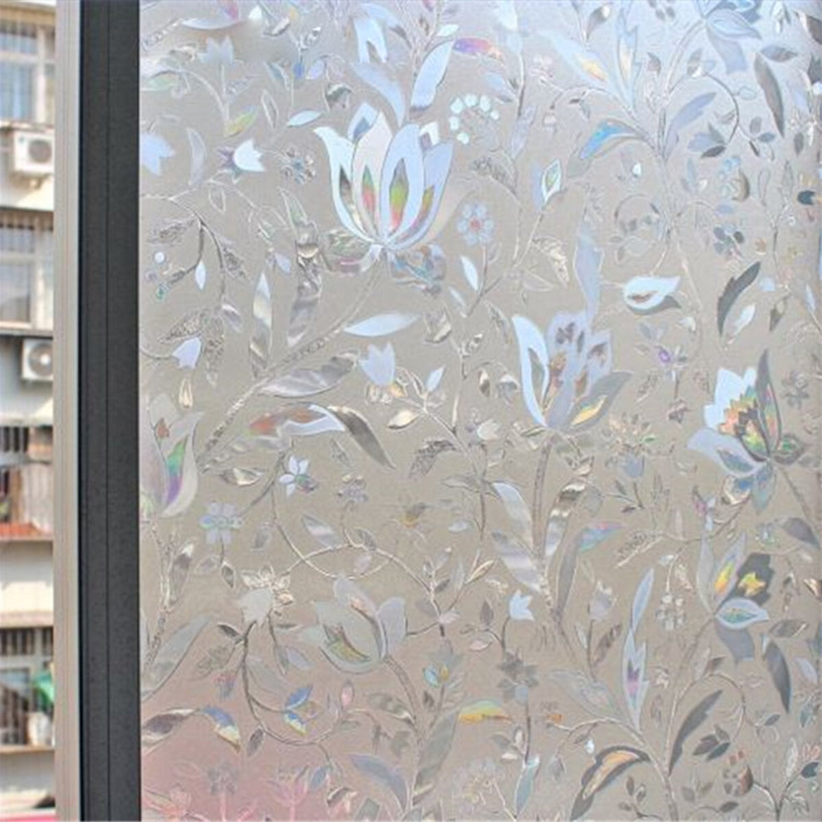100cm Anti-UV-Tulpenfensterfolie Frosted Window Sticker Privacy Office Home Decoration