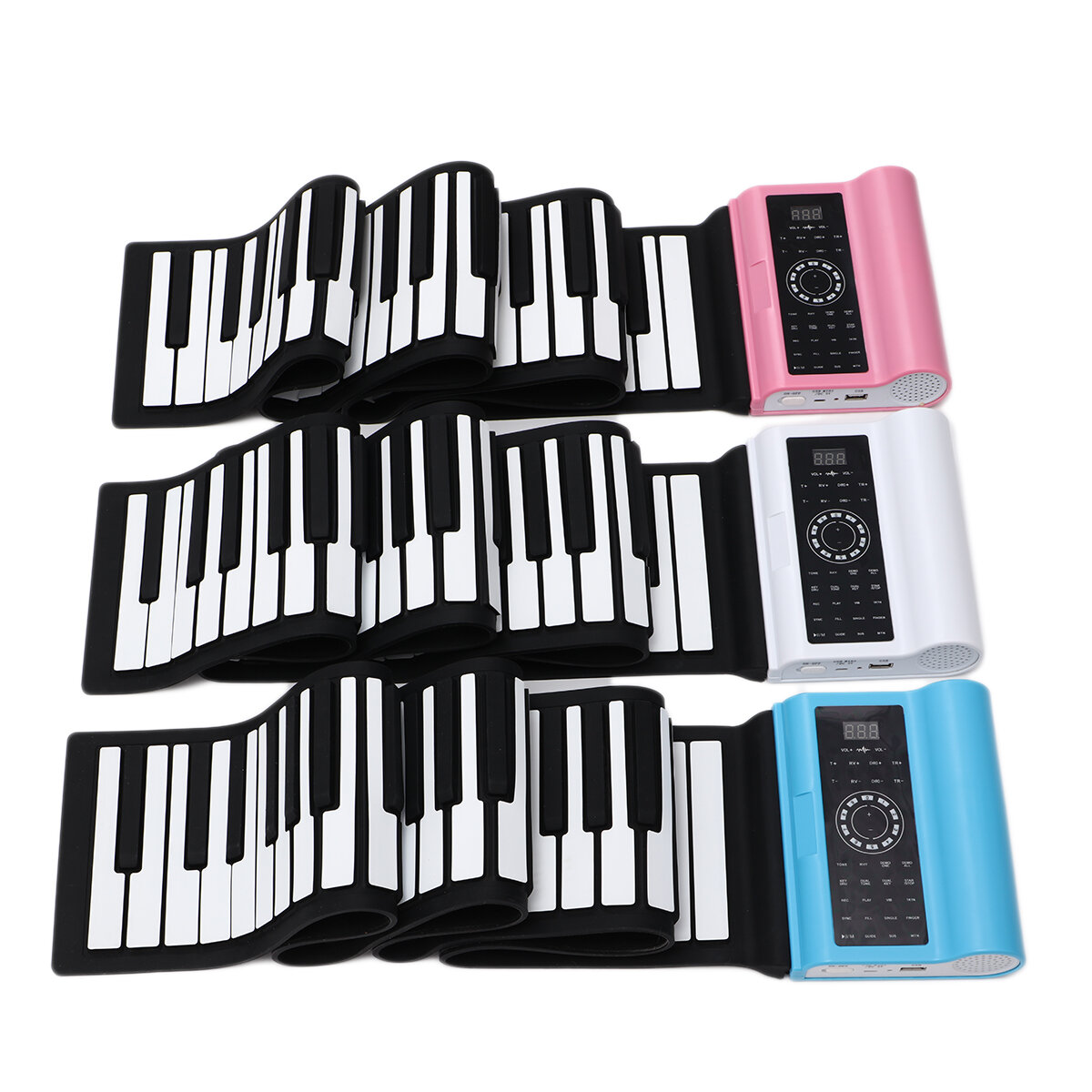 Electronic Hand Roll 88 Key Piano with Bluetooth and Dual Speaker Upgraded Waterproof Silicone Foldable Piano Keyboard Support Headset and Audio Playback