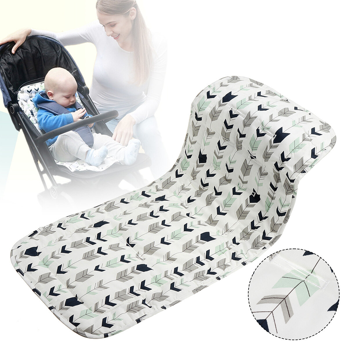 Double Side Soft Baby Stroller Liner Seat Pad Mat Pram Pushchair Liner Cover Mat Car Seat Chair Cushion