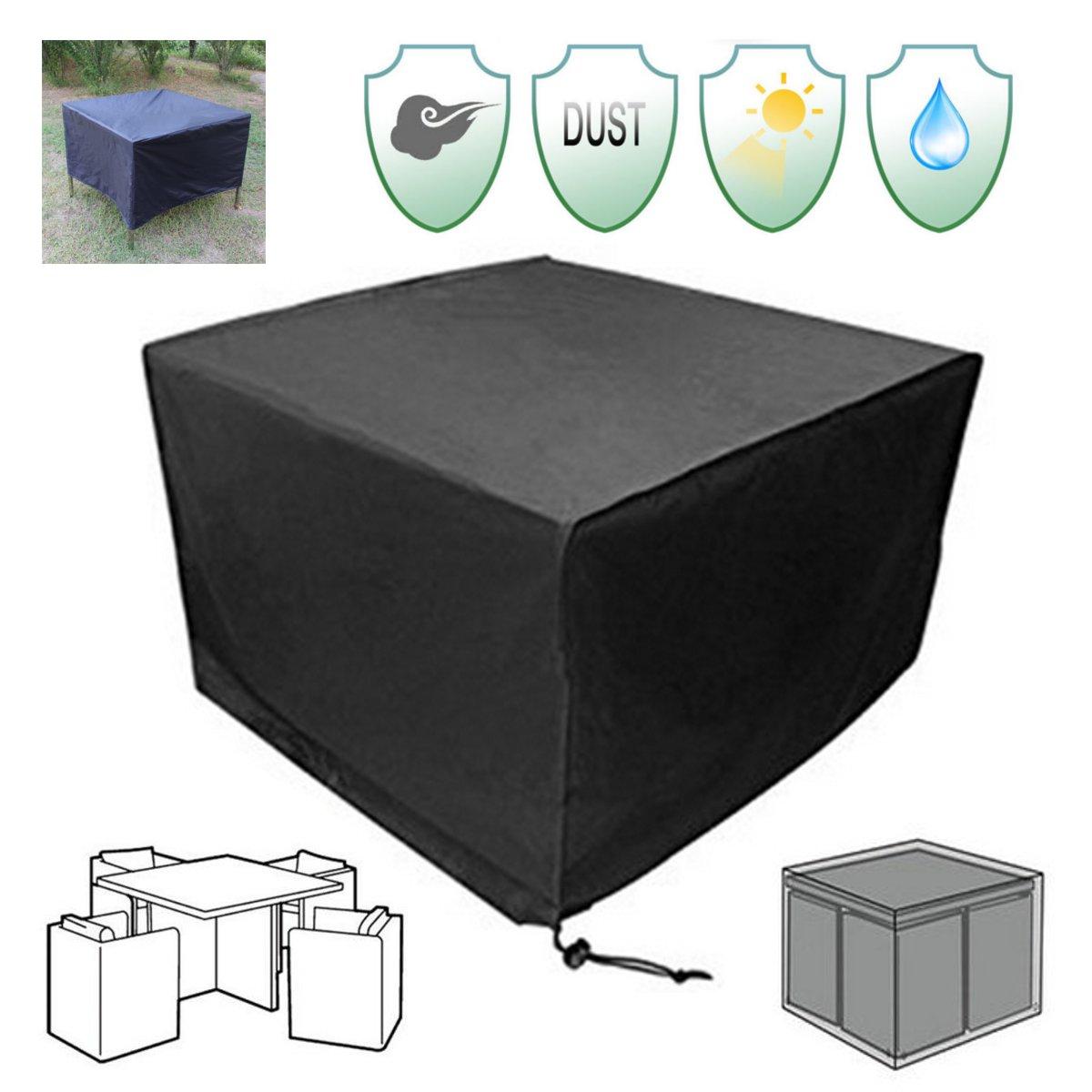 IPRee® Housse de meuble de jardin étanche pour extérieur, patio, cube de table de 115x115x74cm, protection contre la pluie