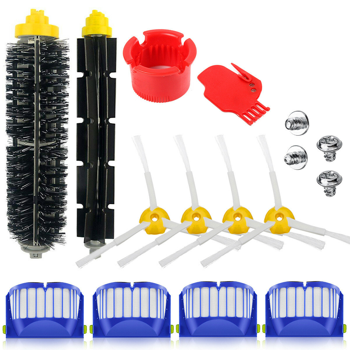 

16pcs Replacements for iRobot Roomba 650 620 610 600 Vacuum Cleaner Parts Accessories Main Brushes*2 Side Brushes*4 HEPA