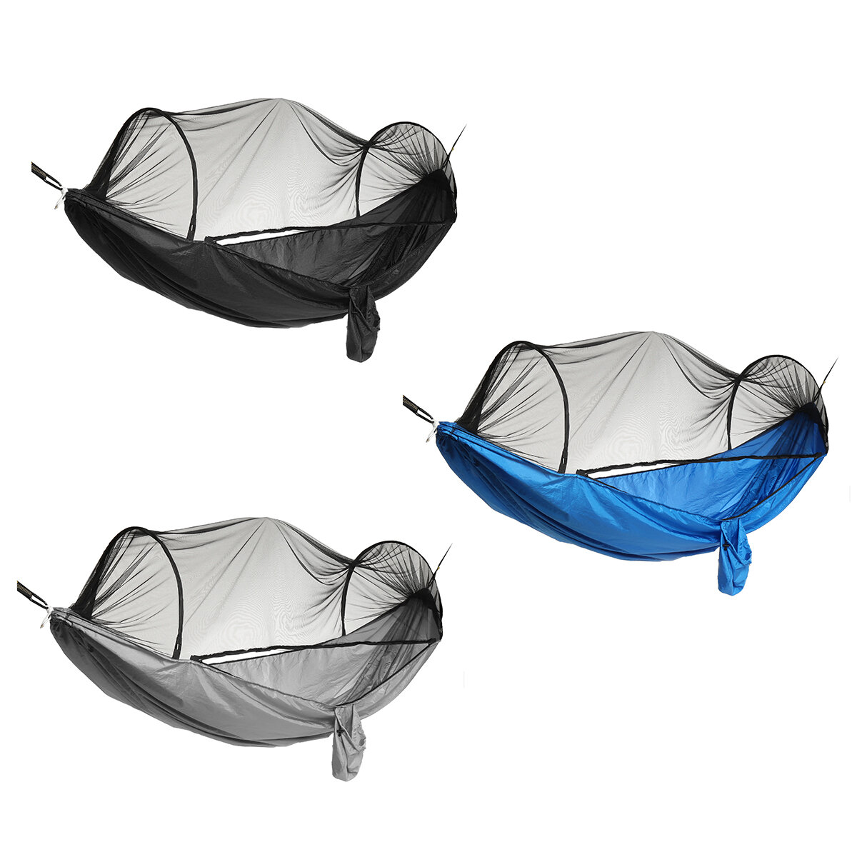 テントポール付きの自動クイックオープンアンチ蚊ハンモック蚊帳付きアウトドアキャンプ用270*140Cm