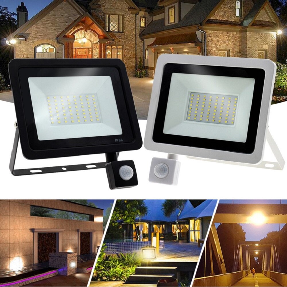 

220V 10W/20W/30W/50W/100W LED Human Body Sensor Flood Light Outdoor Waterproof Courtyard Corridor Infrared Sensor Light