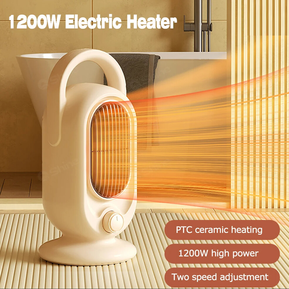 Portable 1200W PTC Ceramic Electric Heater for Home Protection Enthusiasts - Compact Desktop Warm Air Fan with EU Standa
