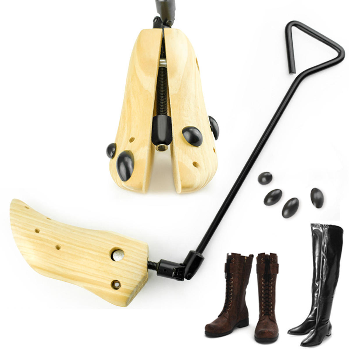 Adjustable Boot Stretcher Width Shoe Shaper Pine Wooden Boot Tree Stretch for Men Women EU35-46