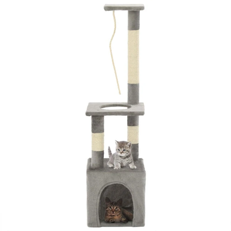 [EU Direct] vidaxl 170602 Cat Tree with Sisal Scratching Posts 109 cm Scratcher Tower Home Furniture Climbing Frame Toy Spacious Perch Bedpan Pet Supplies