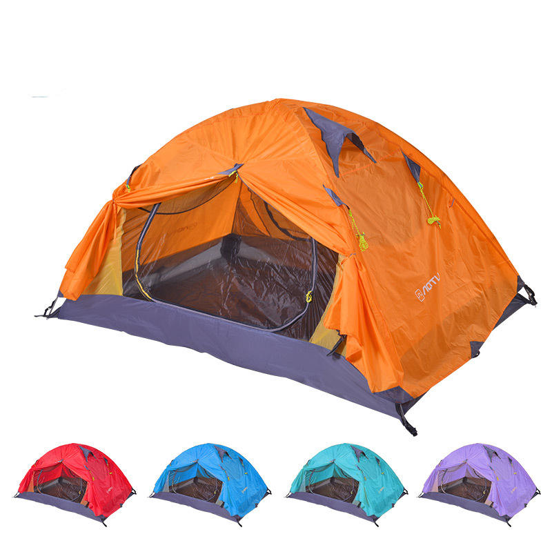 Outdoor 2 Pessoas Camping Tent Double Layer PU 4000 Waterproof Canopy Sunshade