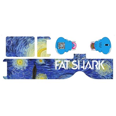 URUAV Frame + Button Van Gogh starry sky Sticker for Fatshark Dominator