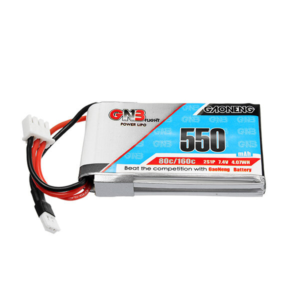 Gaoneng GNB 7.4V 550mAh 2S 80 / 160C Lipo-batterij Witte stekker