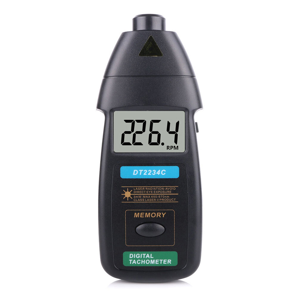 

DT2234C Цифровой Лазер Тахометр Бесконтактный измеритель скорости вращения 2,5 об / мин-99999 об / мин LCD Дисплей измер