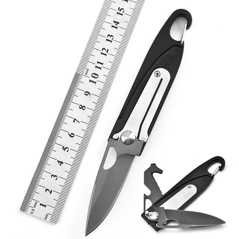 XANES® Multifunction EDC Folding Knife Pocket Mini Survival Keychain Blade Scredriver Opener Tactical Tools Outdoor Campingw
