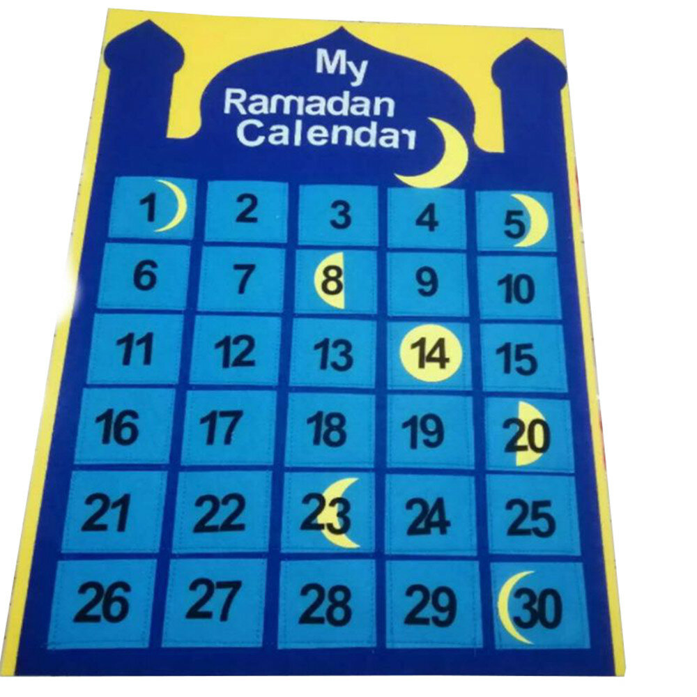 

Ramadan Felt Hanging Calendar Felt Advent 30 Days Countdown Calendar Home Office Decor For Kids Gifts Party Supplies