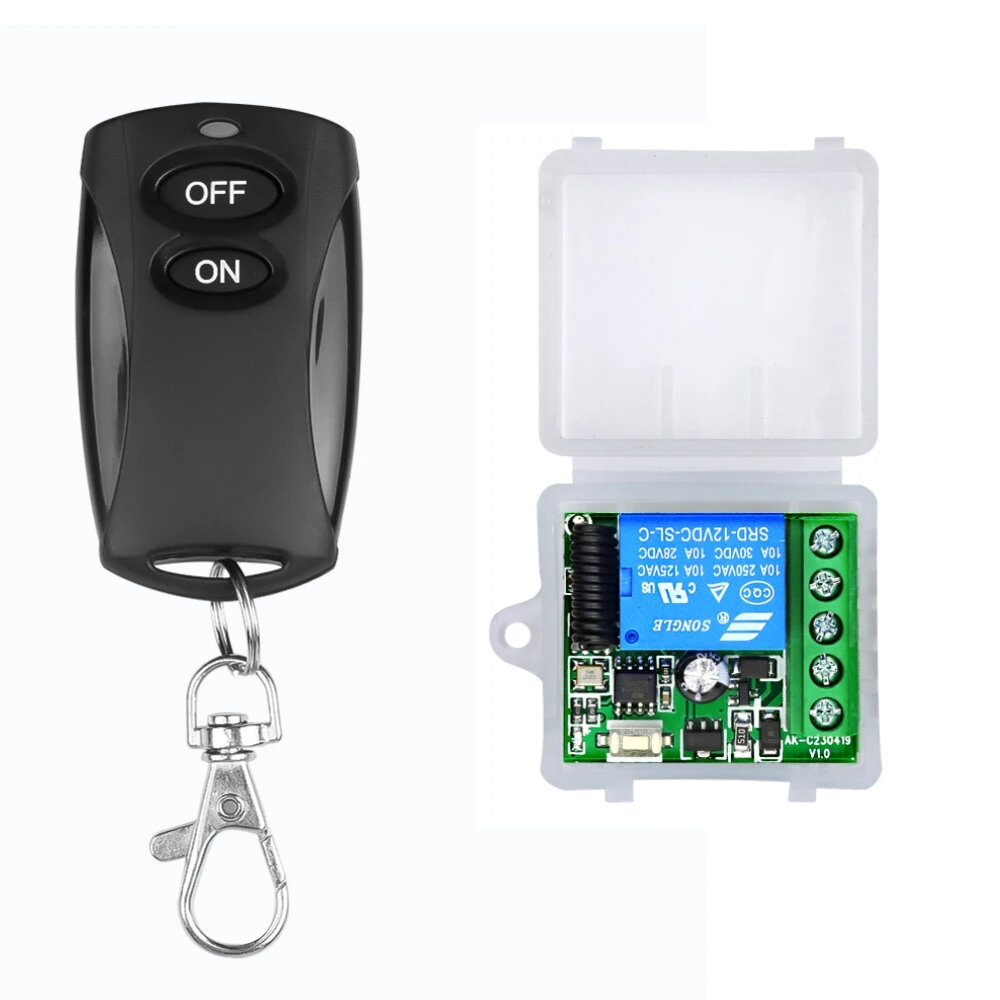 

433MHz Wireless Remote Control Switch DC 12V 10A 1CH Relay Module Receiver ON OFF Remote Control for Gate Led Lights Bul