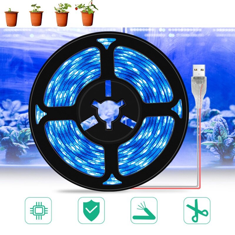 LED Grow Light Full Spectrum Waterproof USB LED Strip Lights Phyto Lamps for Greenh