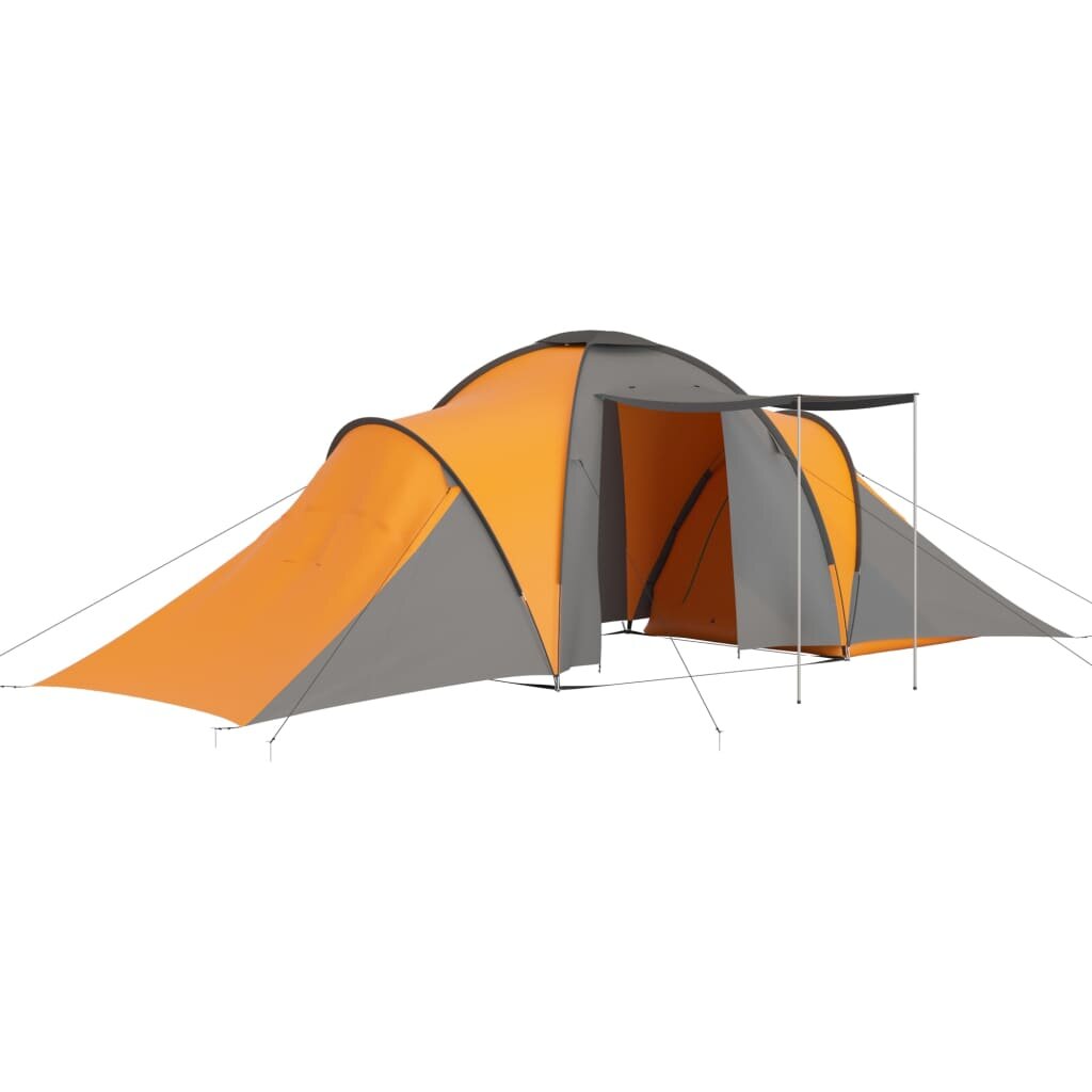 Tente de camping 4 ~ 6 personnes tente familiale tente d'hiver pour camping en plein air randonnée voyage gris et orange