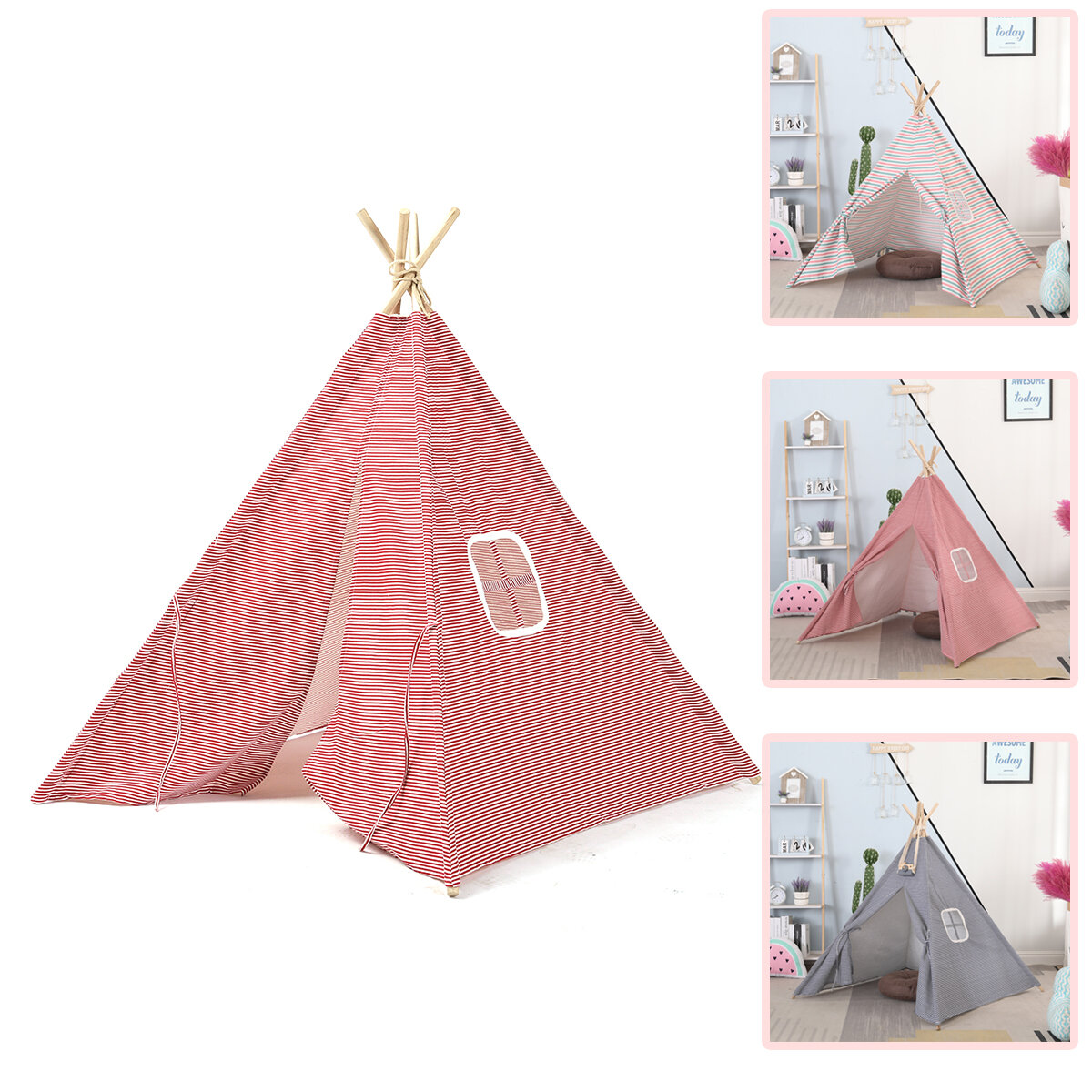 Indoor Children Kids Play Tent Teepee Wigwam Gift Pretend Playhouse Sleeping Dome Toys Castle Cubby