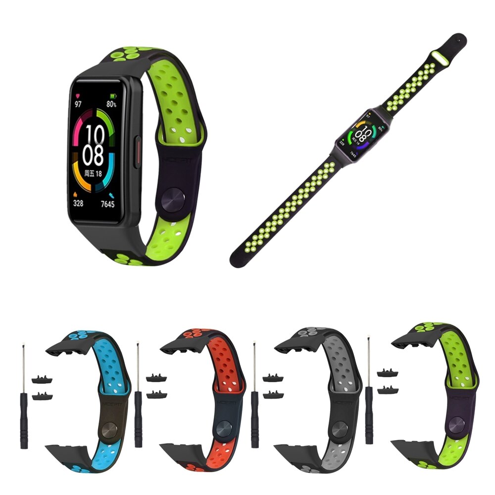 Dual?Color?siliconen?horlogeband?horlogeband?vervanging voor Huawei Band6 / 6 Pro / Honor 6 "