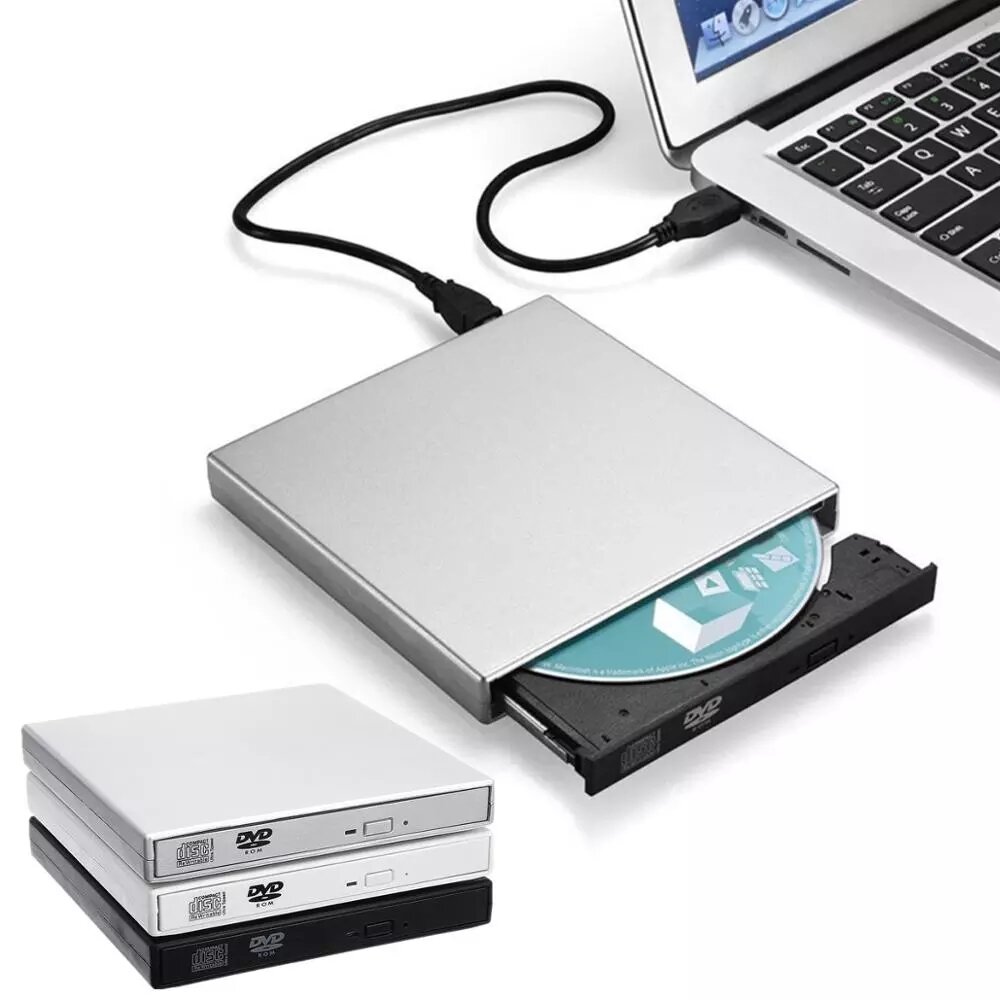 USB2.0 External Optical Drive CD Burner DVD-RW CD/DVD-ROM Player Rewriter Data Transfer for PC Lapto