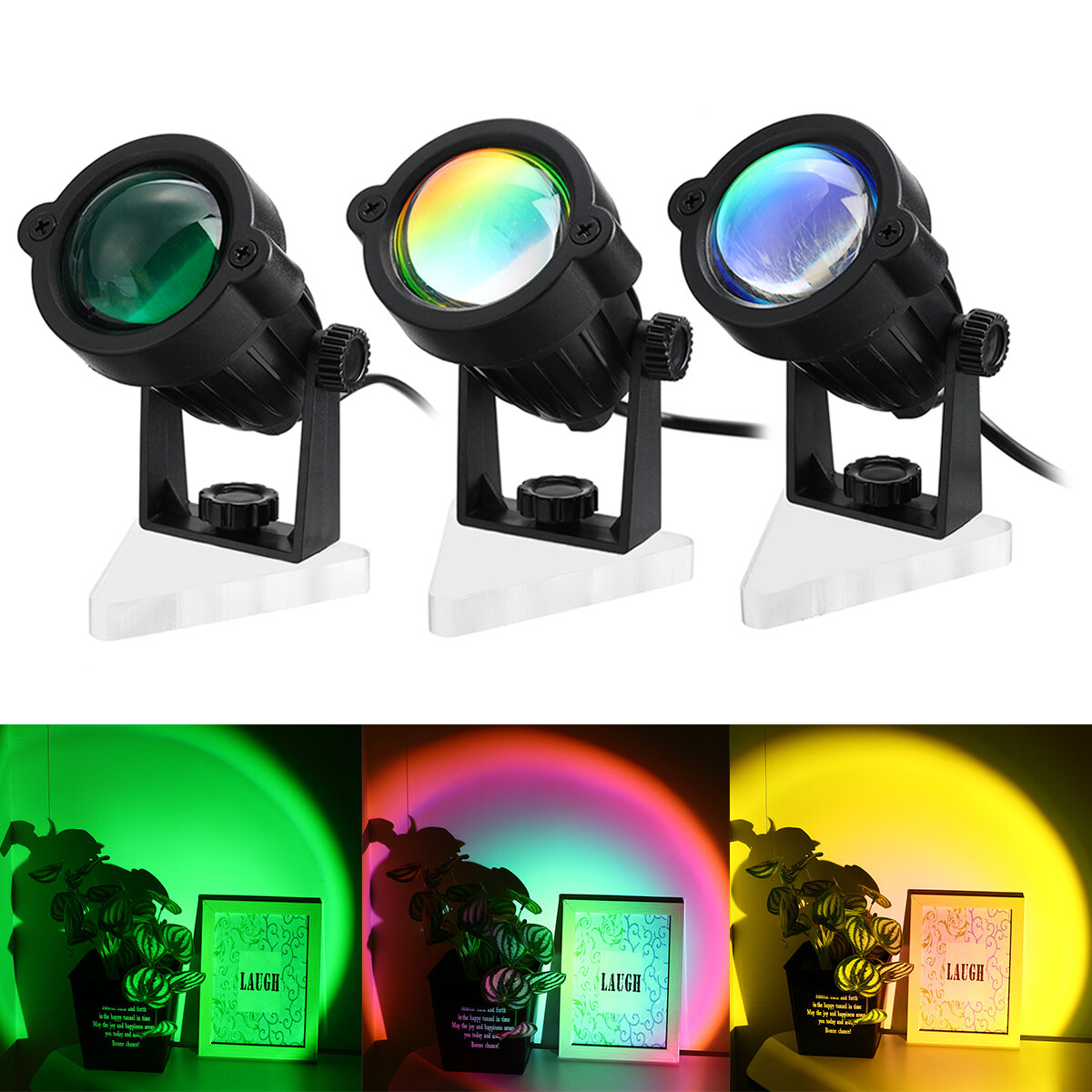 

Sun Projection Lamp Anti-glare LED Night Light Romantic Visual Experience Rainbow Projector Modern Atmosphere Light for