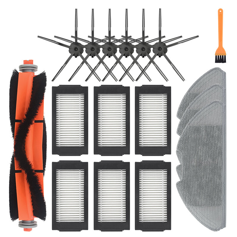 

17pcs Replacements for Xiaomi Mijia Pro MJSTS1 Vacuum Cleaner Parts Accessories Main Brush*1 Side Brushes*6 HEAP Filters