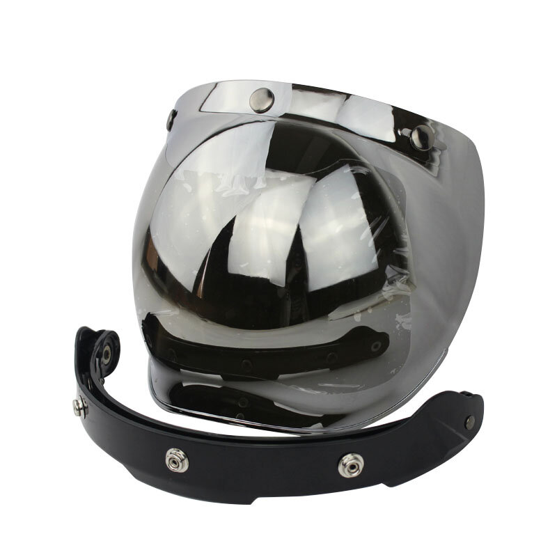 CYCYLEGEAR Bubble Shield helmlens voor half retro vliegende helm Tri-gesp lens met zwart frame