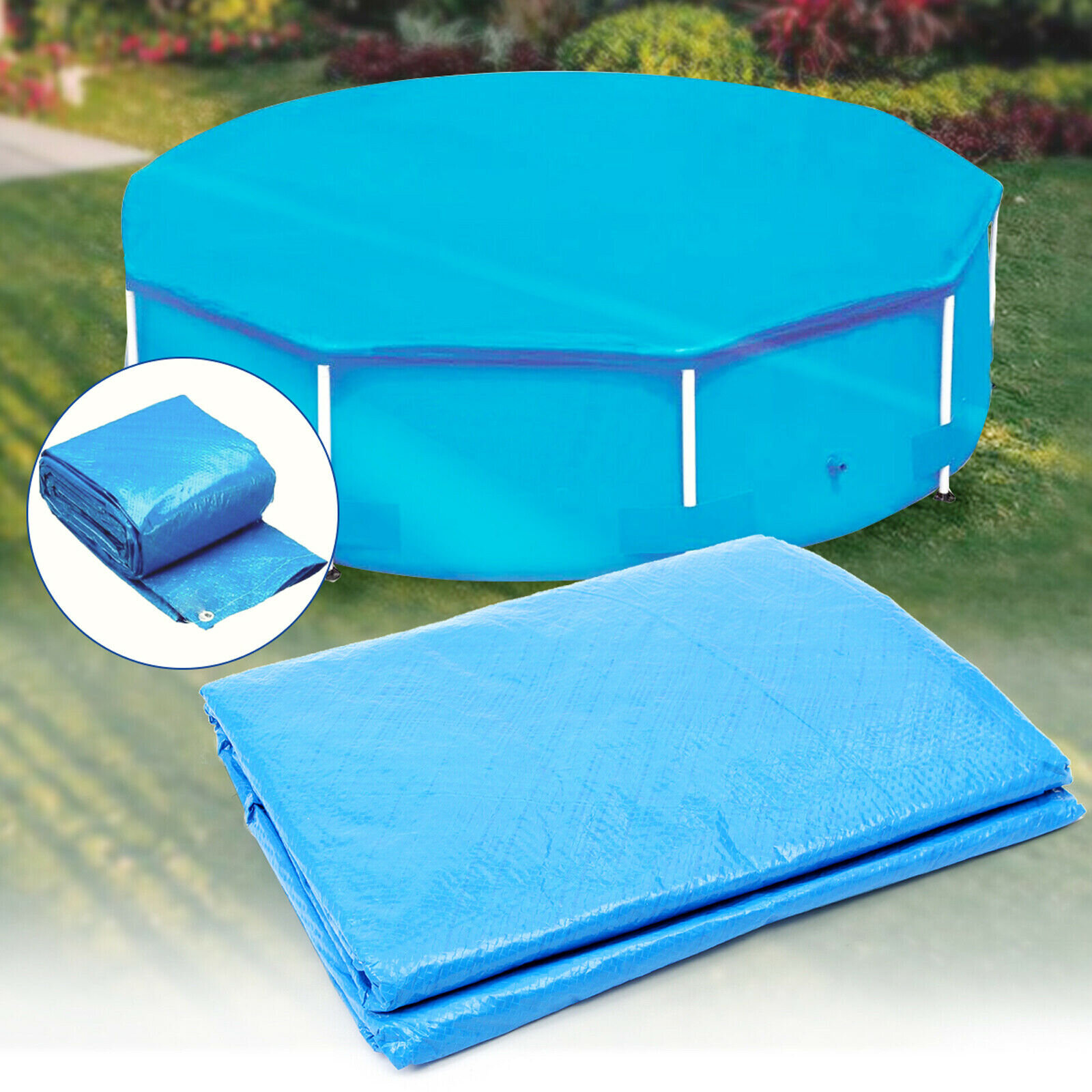 15ft Inflatable Swimming Pool Protective Cover Dustproof Protection Mat For Outdoor Backyard Garden