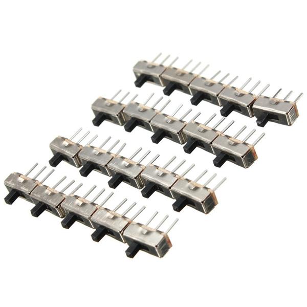 100st SS12D00G3 2 positie SPDT 1P2T 3-pins PCB-paneel Mini verticale schuifschakelaar