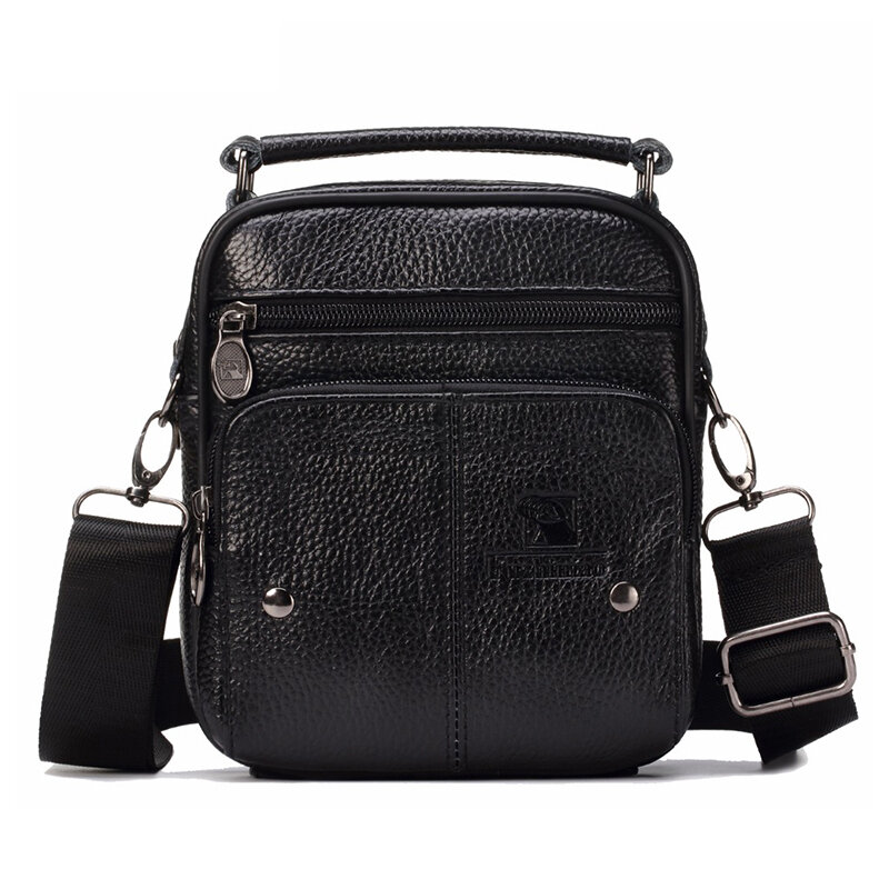 Men Genuine Leather Messenger Bag Small Luxury Brand Zipper Designer Shoulder Casual...