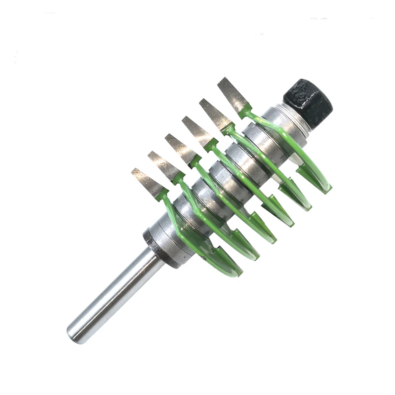 

Drillpro Green 8mm Shank 2 Teeth Adjustable Finger Joint Router Bit Tenon Cutter Industrial Grade for Wood Tool