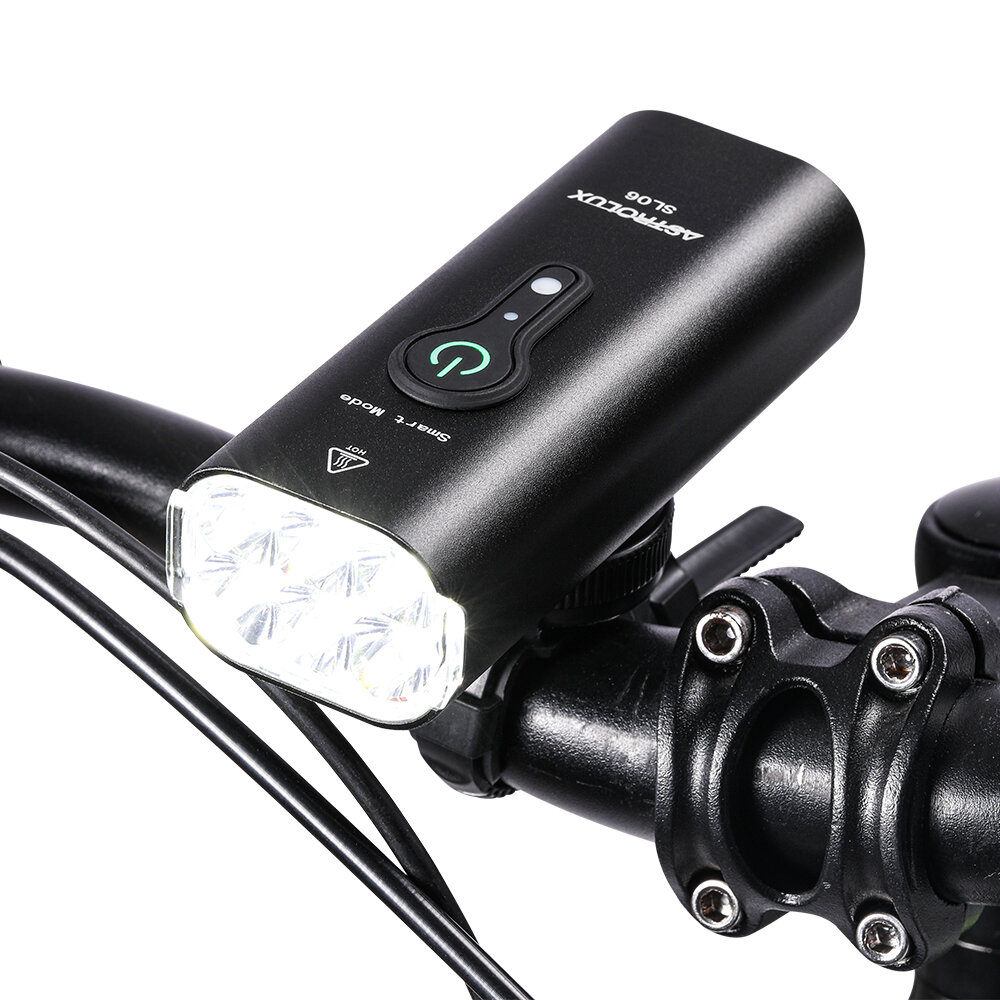 Astrolux® SL06 2000Lm Brightness & Vibration Smart Sensing Bike Headlights 6 LED 4800mAh Battery IPX6 Waterproof 6 Light