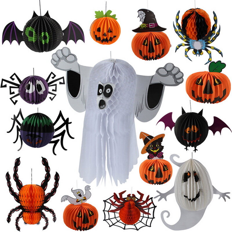 55. Хэллоуин 3D призрак летучая мышь паук тыква ведьма Кулон дом с привиде....