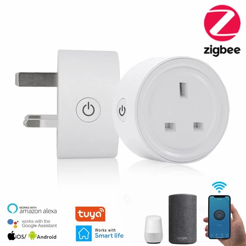 EWelink Tuya ZB UK Plug Smart Socket Mini Switch Voice Control Plug Works with Alexa Google Home