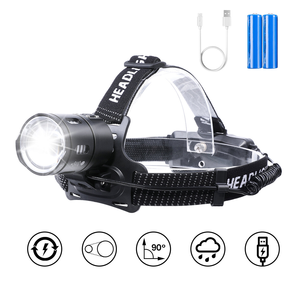best price,outerdo,zoomable,led,headlamp,with,batteries,eu,discount