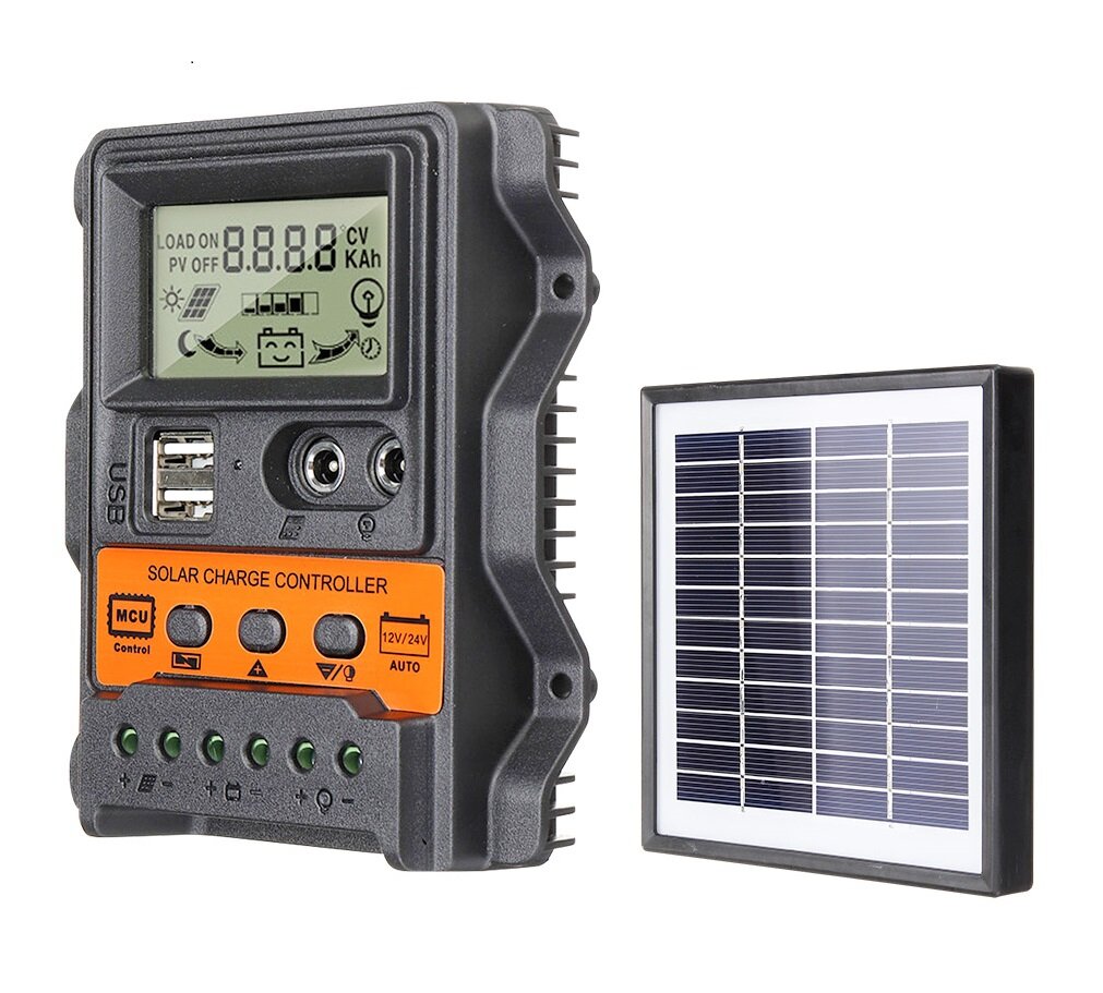 LCD Display 12V/24V 10A/20A/30A Input Solar Charge Controller Auto Parameter Adjustable MPPT Solar Panel Regulator Puris