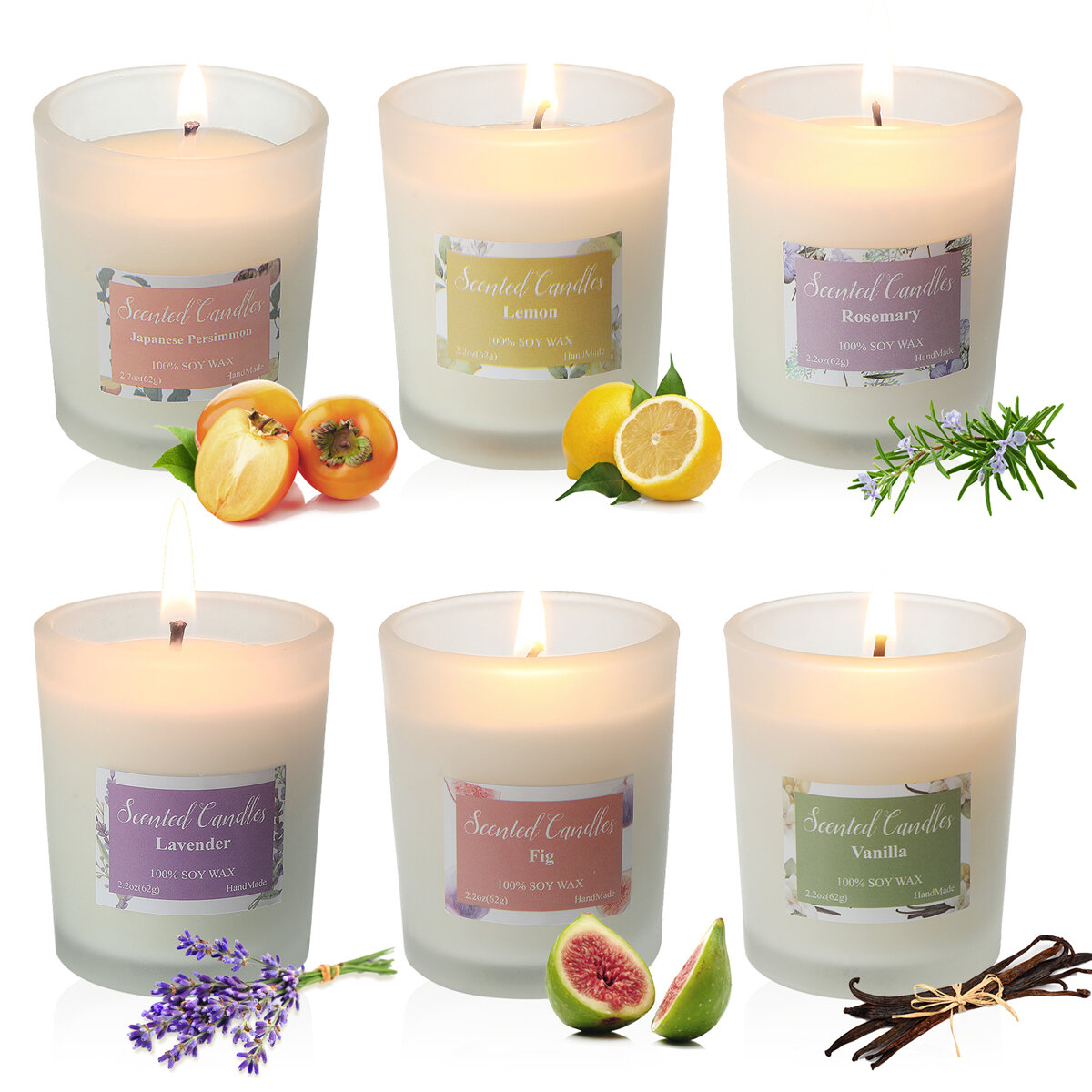 best price,joseko,6pcs,scented,candles,soy,wax,62g,discount