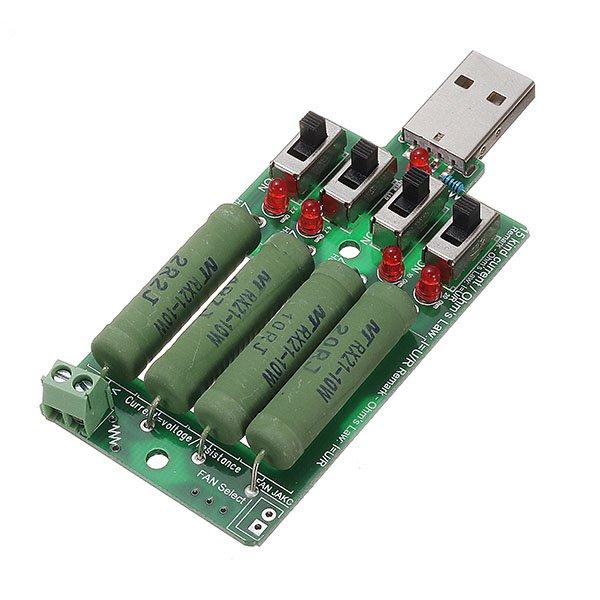 

5pcs JUWEI 10W 4 Switch USB Aging Discharge Loader 15 Kinds Current Test Load Power Resistor Support QC2.0 Compatible QC