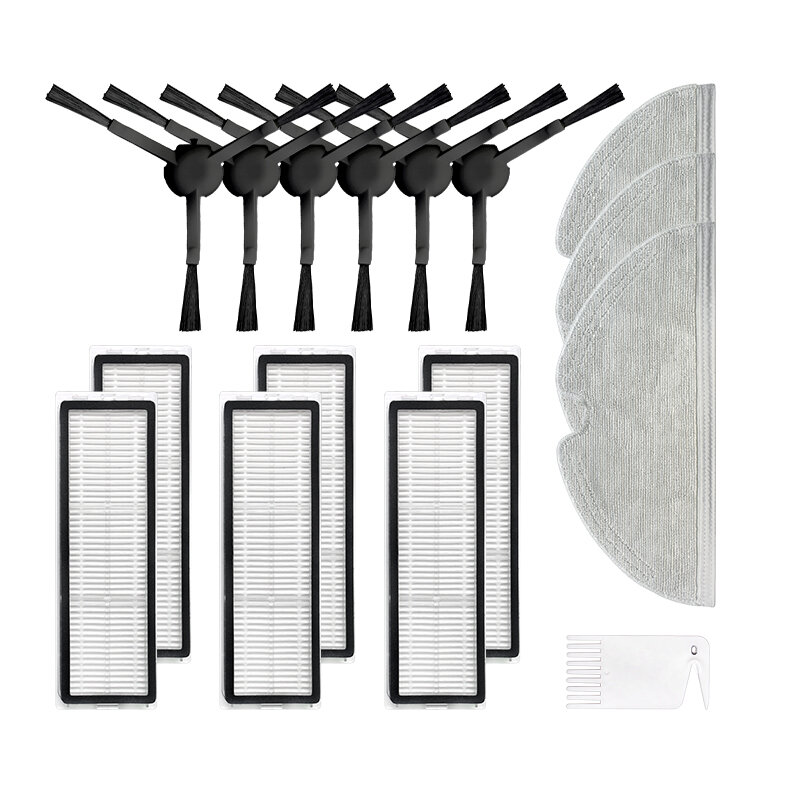 

16pcs Replacements for Xiaomi Mijia 1C Dreame F9 D9 Vacuum Cleaner Parts Accessories Side Brushes*6 HEPA Filters*6 Mop C