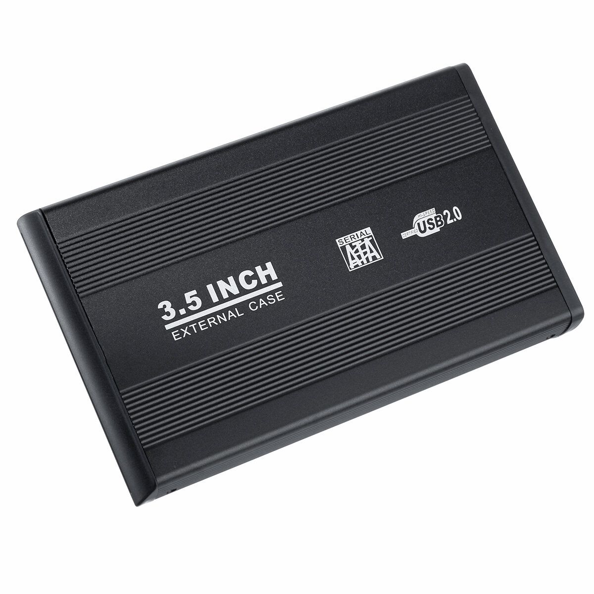 ブラック3.5 “SATA to USB2.0ハードドライブエンクロージャーアルミニウム外付けHDDエンクロージャードライブキャディケース