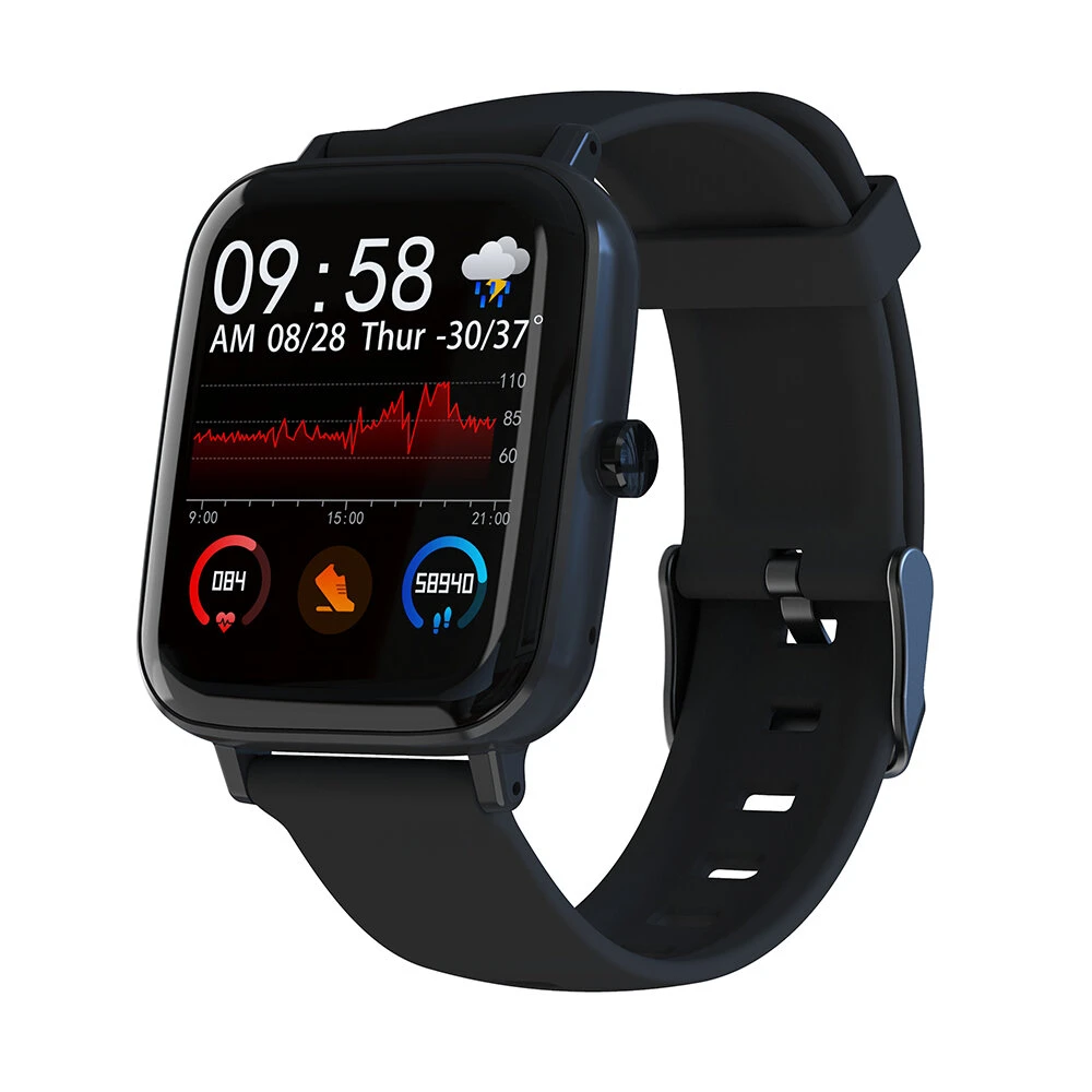 [bluetooth opkald] Bakeey GT168 pulsmåler blodtryksmåler 1.54 tommer storskærm musik kontrol flersprogede smart ur
