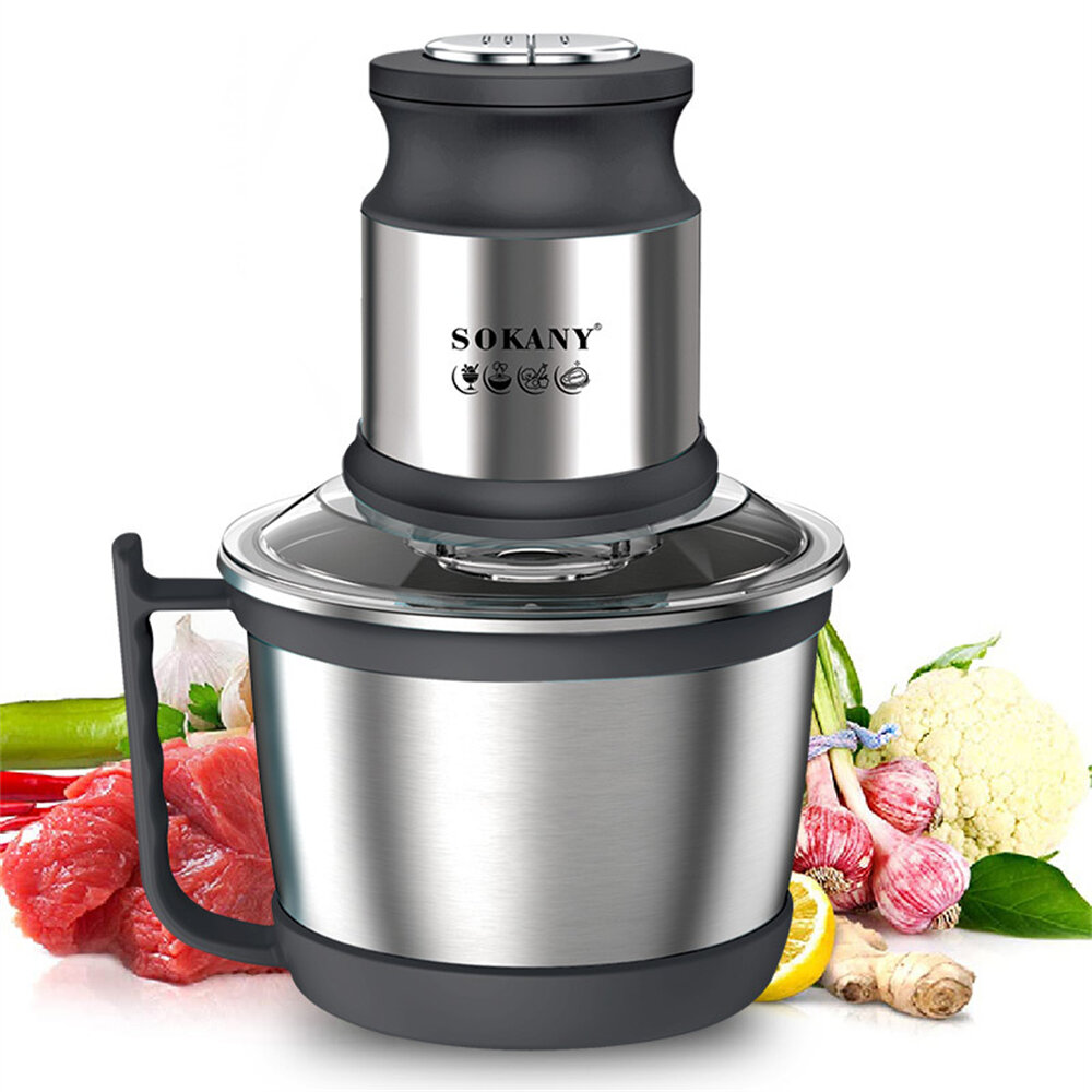 

SOKANY SK-7027 800W 220V 3L Double Layers 4 Blades Meat Blender Food Chopper for Meat, Vegetables, Fruits and Nuts