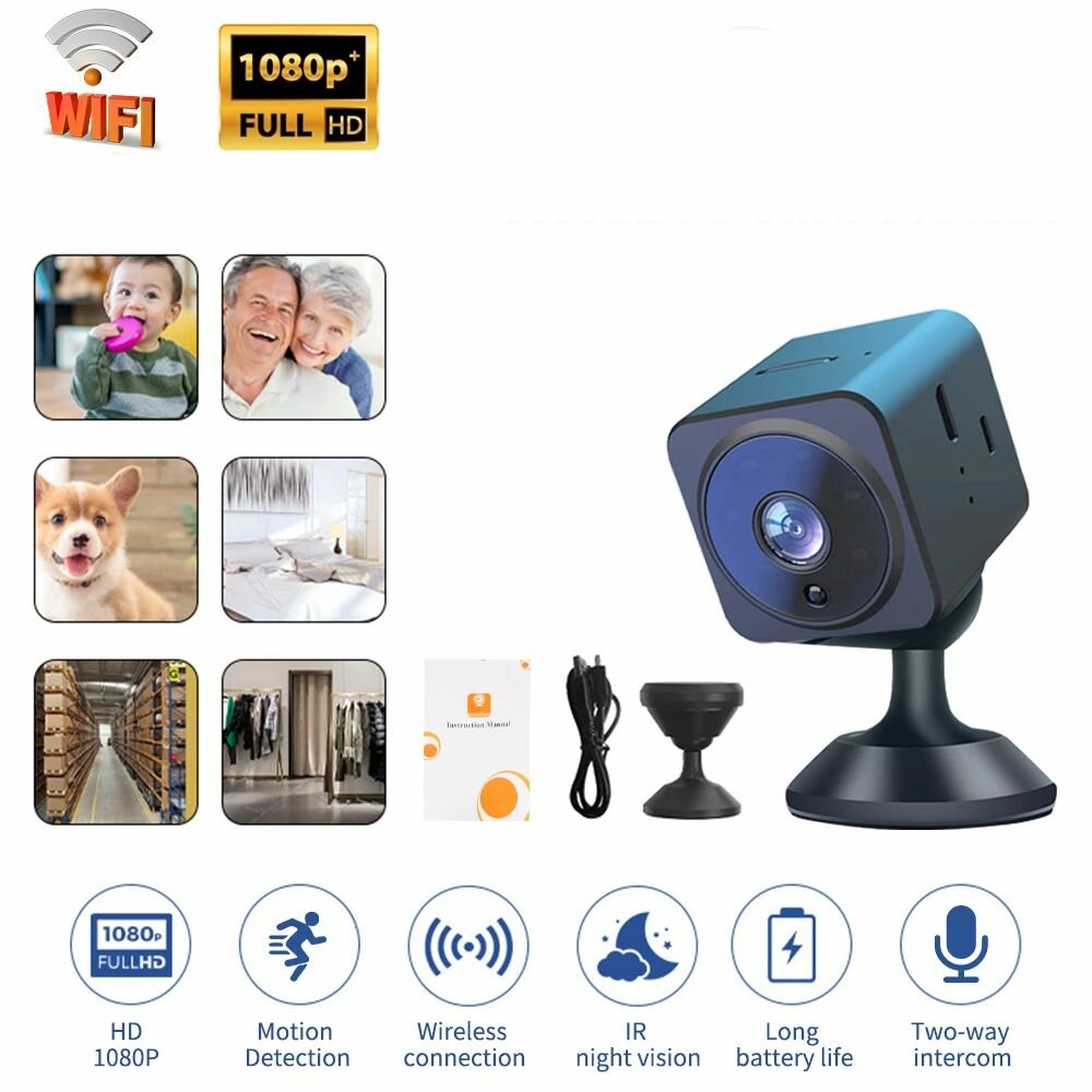 Mini AS02 Camera Infrarood Nachtzicht Camcorder Home Security Surveillance Draadloze WiFi Camera Nie