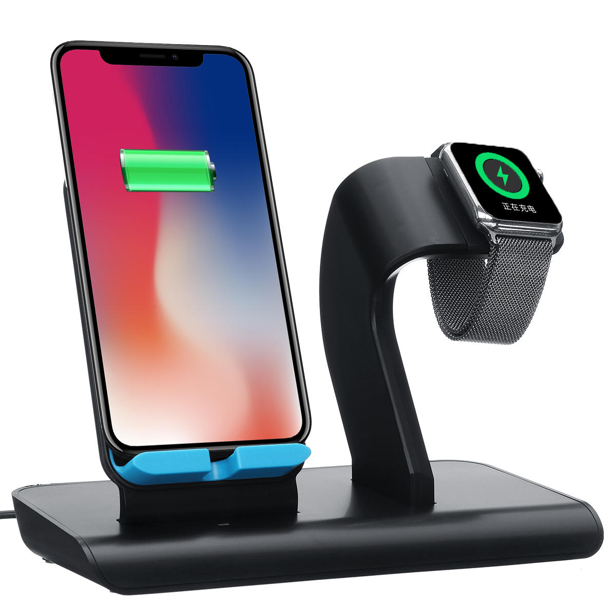Type-C Port 2 In 1 Qi Wireless Charger Phone Holder Watch Holder For iPhone Samsung Apple Watch Seri