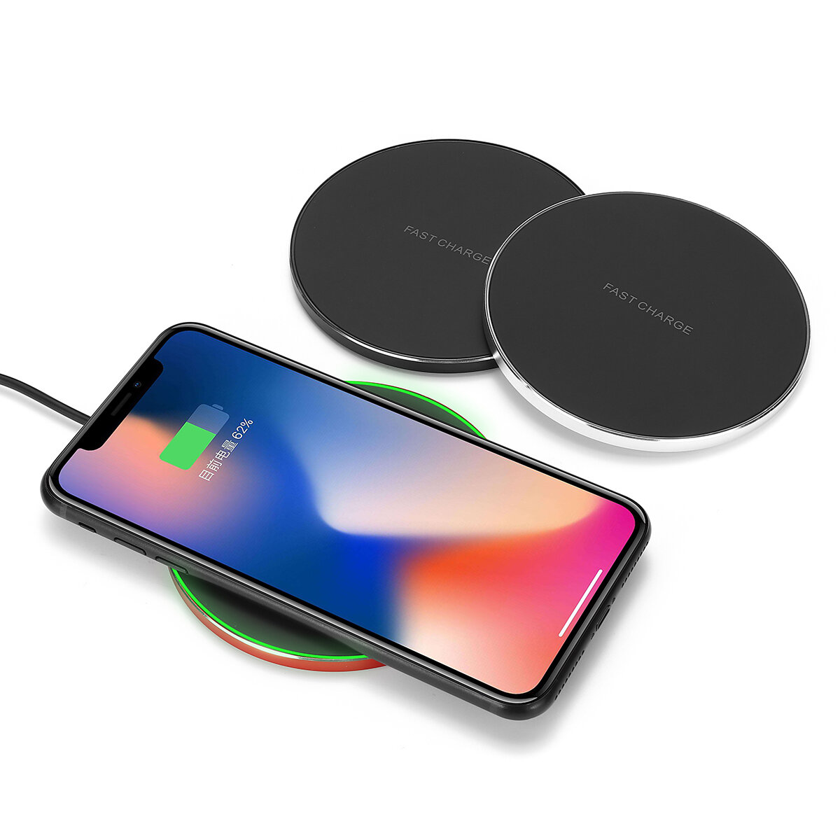 Bakeey Aluminum QI Wireless Fast Charger Charging Dock Pad Mat Phone For iPhone XS XR X, Banggood  - buy with discount