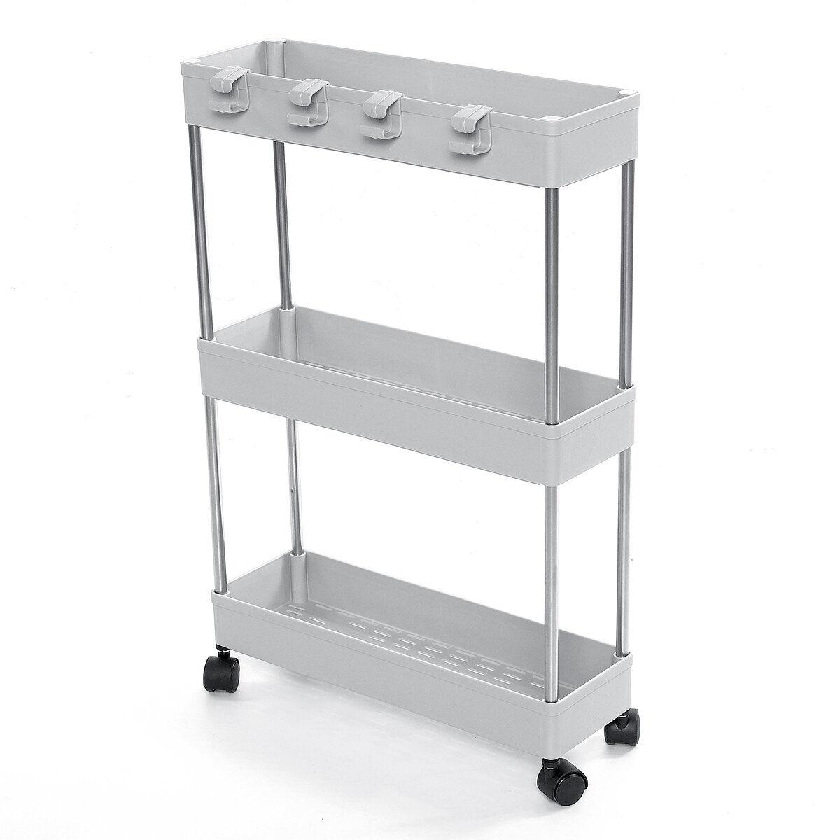 3/4 Tiers Slim Trolley Storage Holder Rack Desktop Organizer Kitchen Bathroom